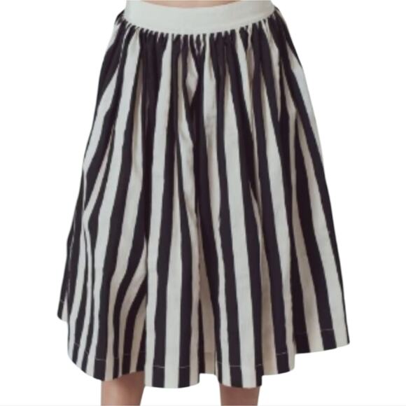 LOFT striped black and white linen skirt size 2 - Picture 1 of 7